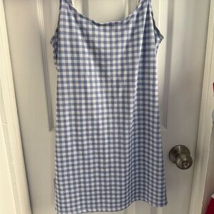 Blue gingham dress